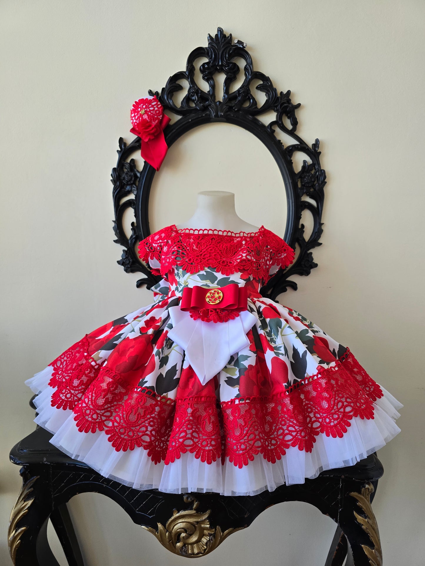 VESTIDO CLAVEL DE FUEGO – Alta Costura Infantil