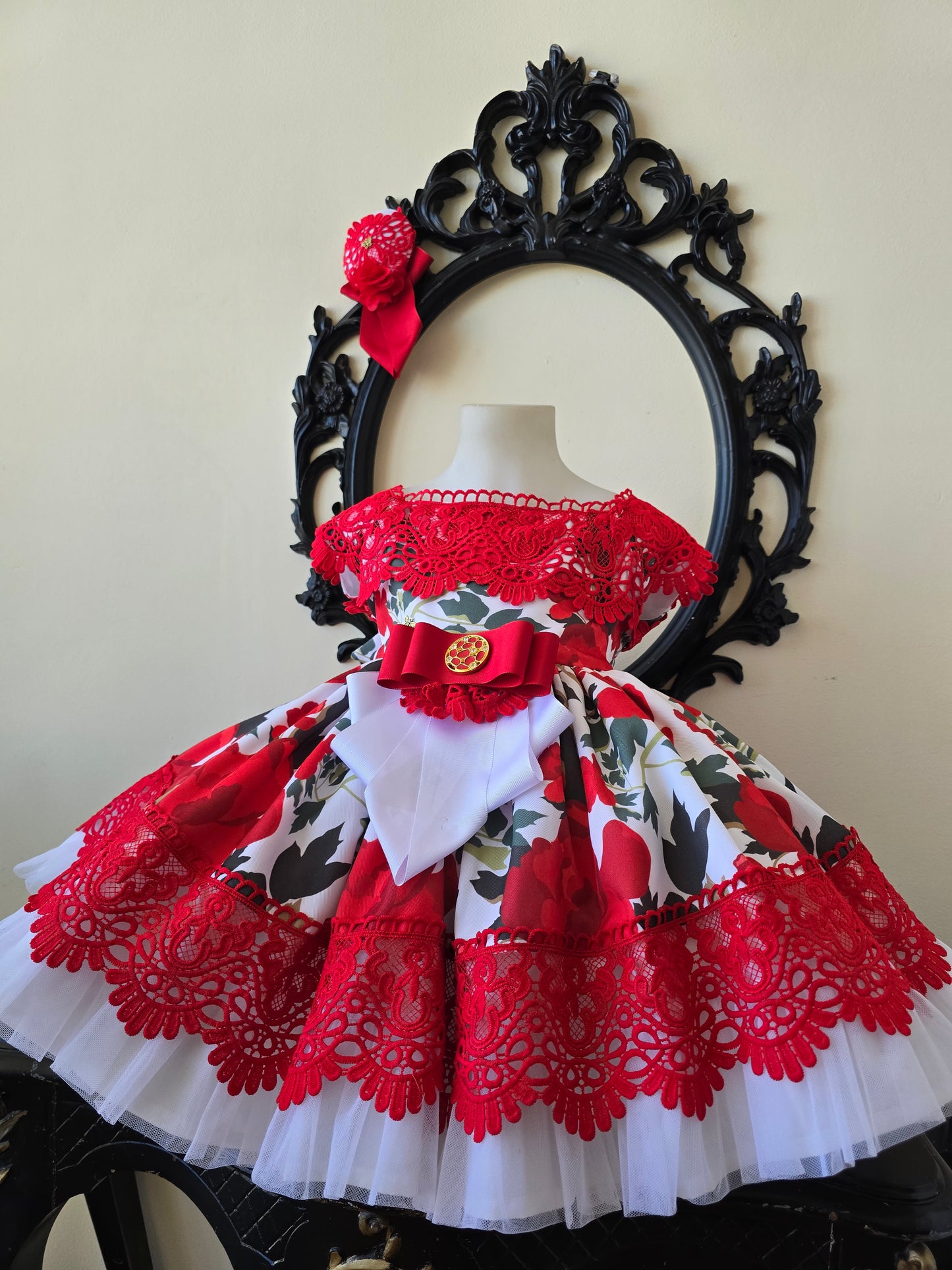 VESTIDO CLAVEL DE FUEGO – Alta Costura Infantil