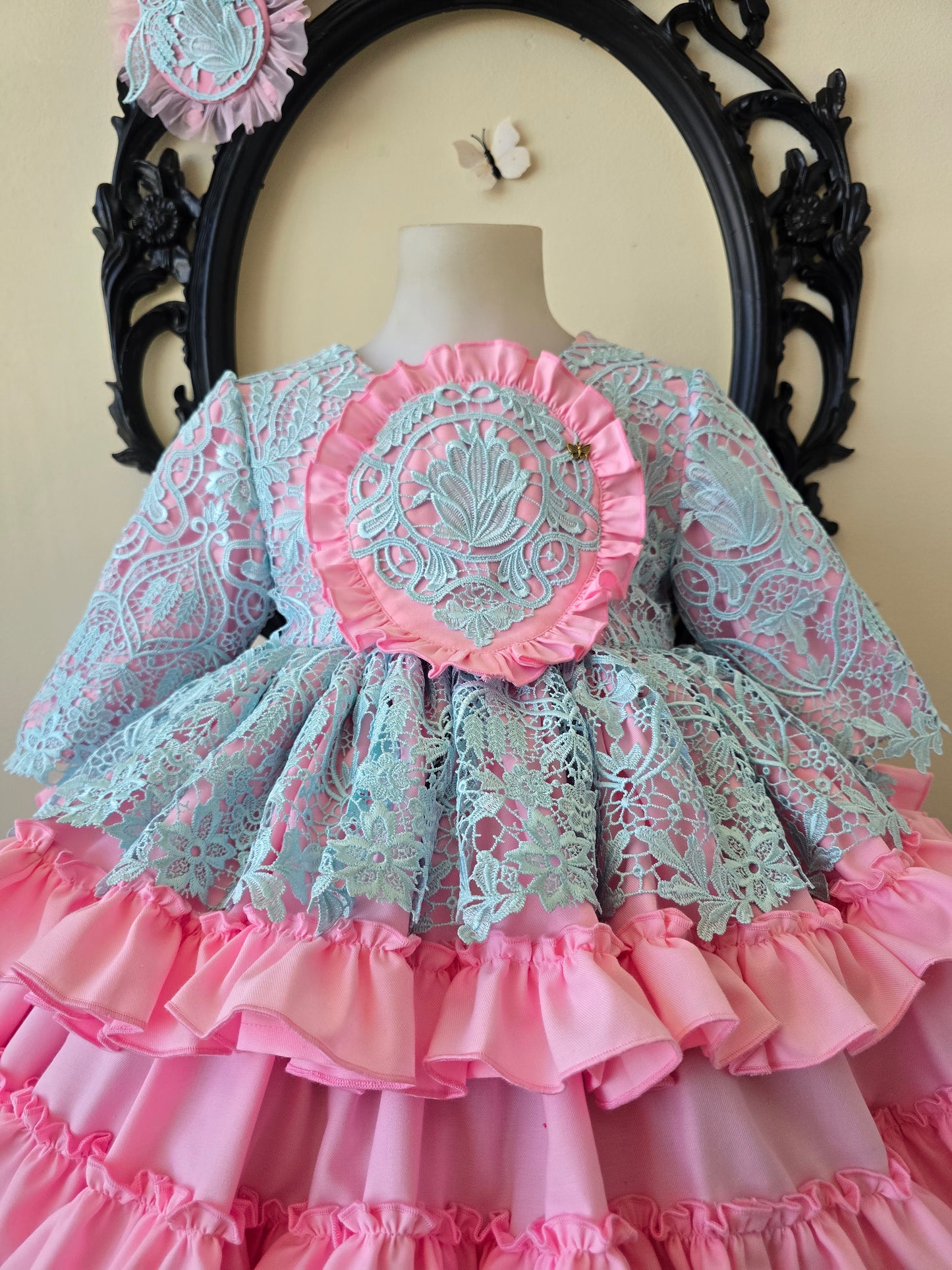 VESTIDO PERLA CORALINA - Alta Costura Infantil