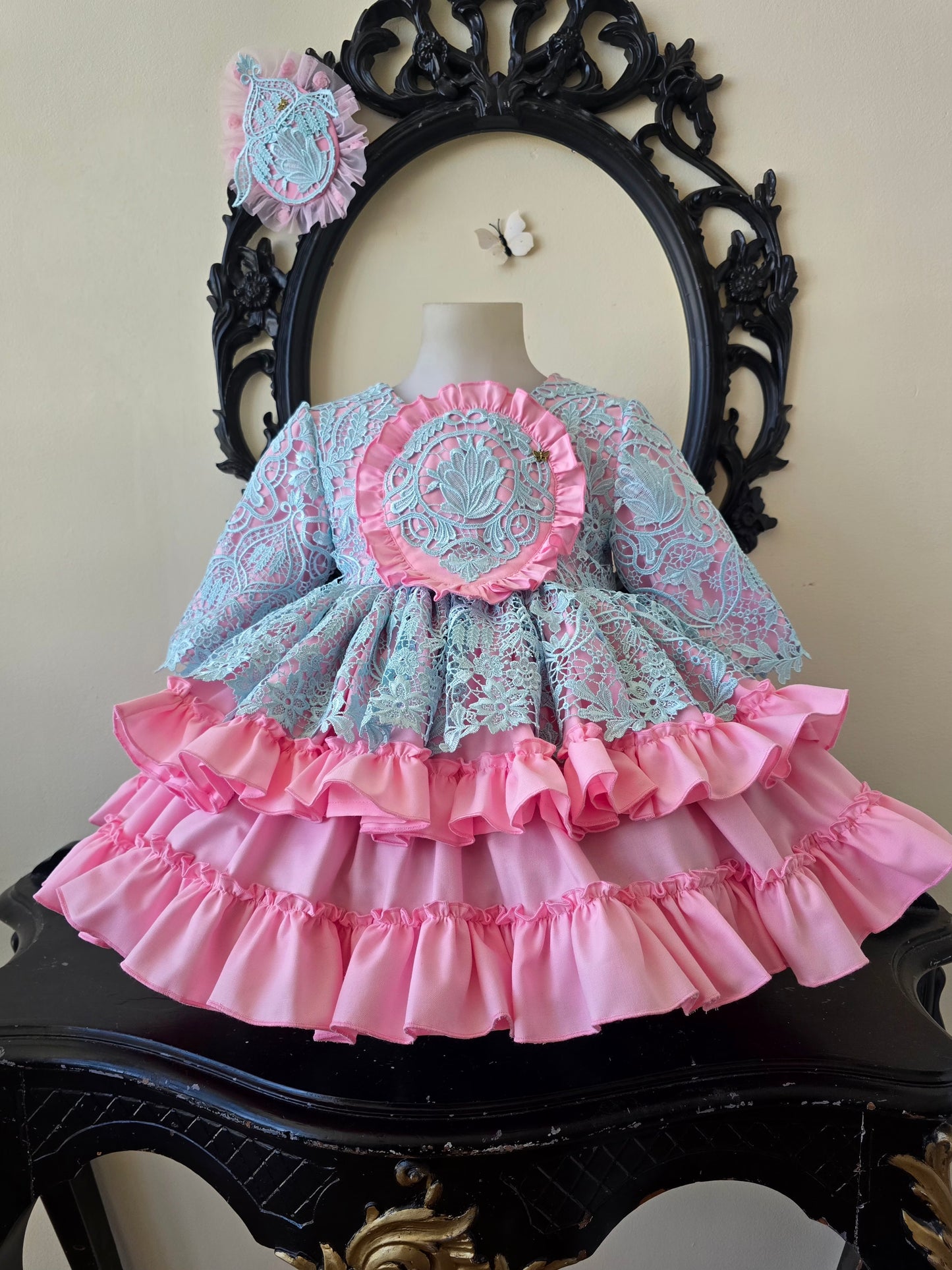 VESTIDO PERLA CORALINA - Alta Costura Infantil