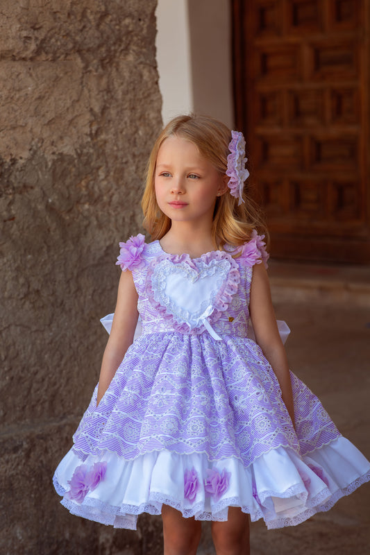 VESTIDO BRUMA DE LAVANDA– Alta Costura Infantil