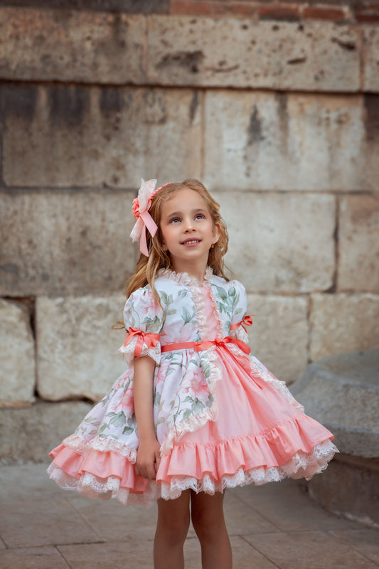 VESTIDO ROSA DE LEVANTE- Alta Costura Infantil