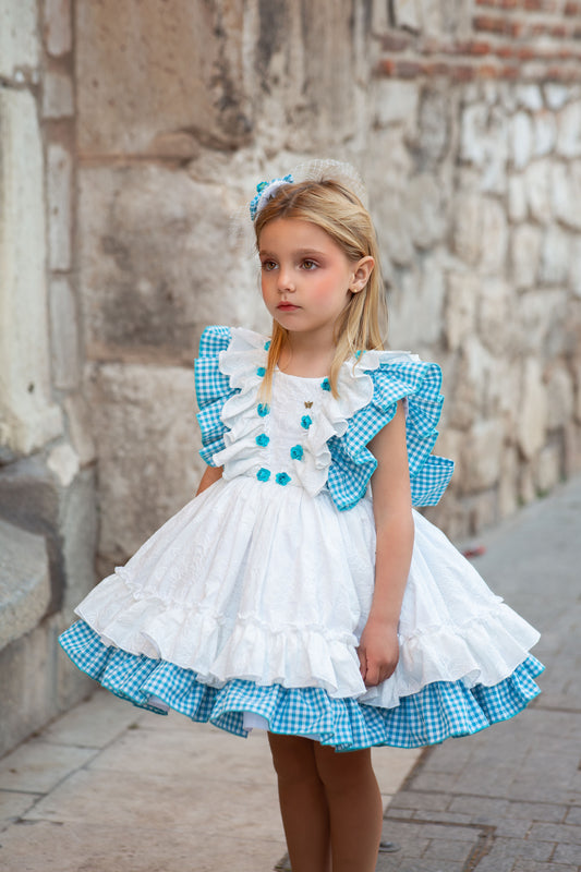 VESTIDO BRISA DE AZUR - Alta Costura Infantil