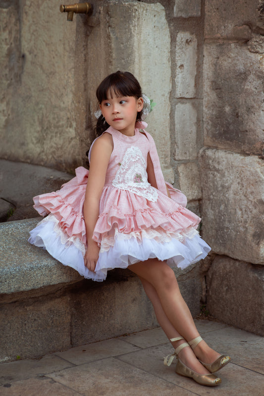 VESTIDO BRUMA DE NÁCAR - Alta Costura Infantil