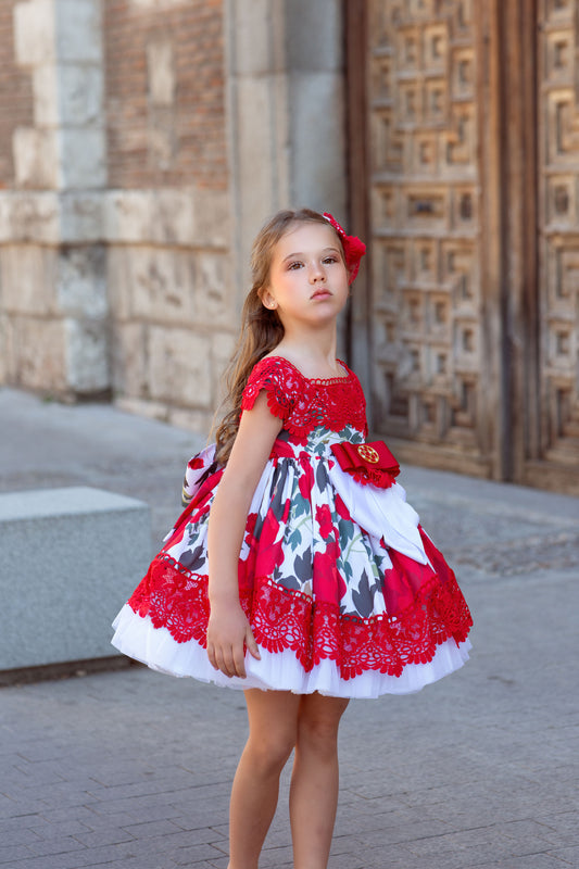 VESTIDO CLAVEL DE FUEGO – Alta Costura Infantil